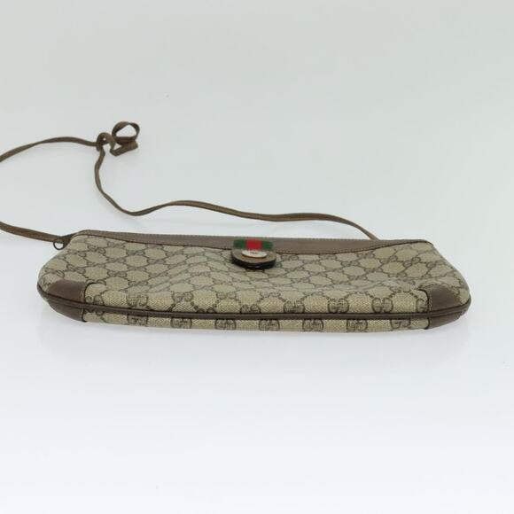 GUCCI GG Supreme Web Sherry Line Bag Pvc Beige Gold 39 02 026 - Picture 9 of 16